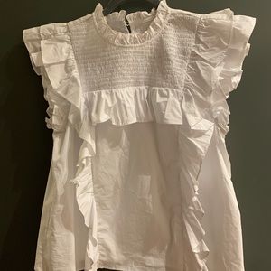 White Ruffle Blouse